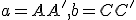 \small a= AA', b= CC' 