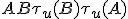 \small AB \tau_u(B) \tau_u(A)  