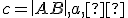 \small c=\left|AB\right|, a, α 