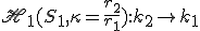 \small \mathscr{H_1}(S_1, \kappa= \frac{r_2}{r_1} ):k_2 \rightarrow k_1 