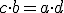 \small \small c \cdot b=a\cdot d