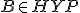 \small B \in HYP 