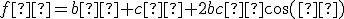 \small f² = b² + c² + 2bc·\cos(α)
