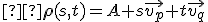 \small \mathbf{\rho}(s, t) = A + s\vec{v_p} + t\vec{v_q}