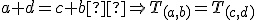  \small a + d = c+b  \Rightarrow T_{(a,b)}= T_{(c,d)} 