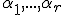 \small \alpha_1, ..., \alpha_r 