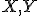 \small X, Y 