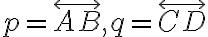  p=\overleftrightarrow{AB},q=\overleftrightarrow{CD} 