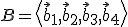 \small B=\left\langle \vec b_1,\vec b_2,\vec b_3,\vec b_4\right\rangle  
