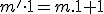 \small m' \cdot 1=m.1+1 