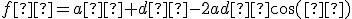  \small f² = a² + d² - 2ad· \cos (α) 
