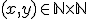  \small (x,y) \in \mathbb N \times \mathbb N 