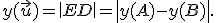 \small y(\vec u)=\left| ED \right| =\left| y(A)-y(B) \right|.