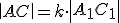 \small \left| \begin{matrix} AC \end{matrix} \right| = k \cdot \left| \begin{matrix} A_1C_1 \end{matrix} \right| 