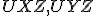 \small UXZ,UYZ 