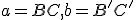 \small a= BC, b=B'C' 