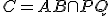 \small C = AB \cap PQ