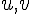 \normalsize u,v