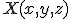 \small X(x,y,z)