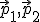  \small \vec{p}_1,\vec{p}_2 