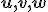 \small \mathbf {u},\mathbf {v},\mathbf {w}