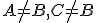 \small A \neq B, C \neq B 
