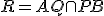 \small R = AQ \cap PB
