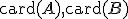 \small \text{card} (A), \text{card} (B) 