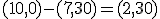 \small  (10,0)-(7,30) = (2,30)