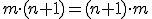 \small  m \cdot (n+1)= (n+1) \cdot m 