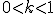 \small 0 < k < 1