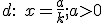 \small d:\; x=\frac{a}{k}; a>0 