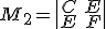 \small M_2=\begin{vmatrix} C & E \\ E & F \end{vmatrix} 