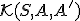 \small \mathcal{K}(S,A,A') 