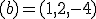 \small (b) = (1, 2, -4)