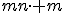 \small mn \cdot +m 