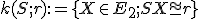 \small k(S; r) := \lbrace{X \in E_2; SX \cong r}\rbrace 