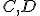 \small C,D