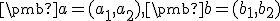  \small \pmb a=(a_1, a_2),\pmb b=(b_1, b_2) 