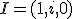 \small I = (1,i,0)