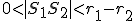  \small 0 < |S_1S_2| < r_1 - r_2 