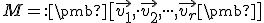 \small  M =: \pmb[ \vec {v_1} , \cdot \vec {v_2}, \cdot \cdot \cdot, \vec {v_r}\pmb] 