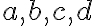  a, b,c, d 