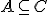 \small A \subseteq C 