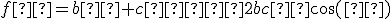 \small f² = b² + c² − 2bc·\cos(γ)
