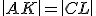\small \left|AK\right| = \left|CL\right| 