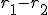 \small r_1 - r_2 