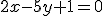 \small 2x-5y+1=0
