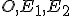 \small O, E_1,E_2