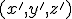 \small (x', y', z')